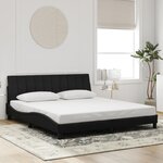 vidaXL Cadre de lit avec LED sans matelas Hanko noir 180x200 cm velours