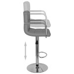 vidaXL Tabourets de bar lot de 2 gris similicuir