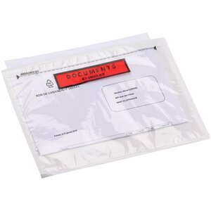 Pochettes porte-documents adhésives – (500) "Documents ci-inclus" 31 5x22 5 cm – Bulteau Systems