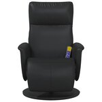 vidaXL Fauteuil inclinable de massage repose-pieds noir similicuir