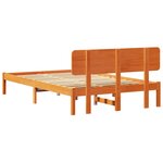 vidaXL Cadre de lit avec tête de lit Brun cire 120 x 200 cm Pin massif