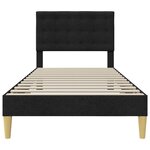 vidaXL Cadre de lit avec tête de lit Noir 90 x 190 cm Tissu