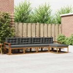 vidaXL Ensemble de canapés d'extérieur 5 Pièces Naturel et Anthracite