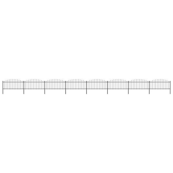 vidaXL Clôture de jardin à dessus en lance Acier (0 5-0 75)x13 6m Noir