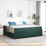 vidaXL Cadre de lit avec matelas Vert foncé 200 x 200 cm Velours