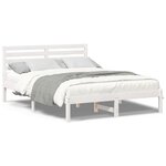 vidaXL Cadre de lit Blanc 120 x 190 cm Bois massif en pin