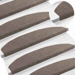 vidaXL Tapis d'escalier auto-adhésifs 15 Pièces Café 80 x 24 5 x 3 5 cm