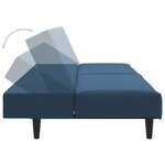 vidaXL Canapé-lit à 2 places Bleu Velours
