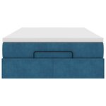 vidaXL Cadre de lit ottoman avec matelas bleu foncé 120x200 cm velours