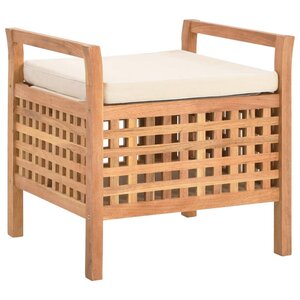Banc banquette de rangement 49 x 48 x 49 cm bois de noyer massif 02_0021236