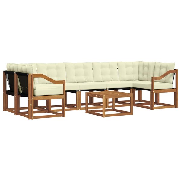 vidaXL Ensemble de canapés d'extérieur 8 pc Naturel et Crème