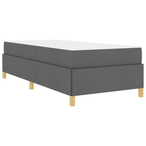 vidaXL Lit à ressorts Blanc et Gris foncé et Marron et Gris foncé