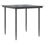 vidaXL Ensemble à manger de jardin avec coussins 3 Pièces Noir