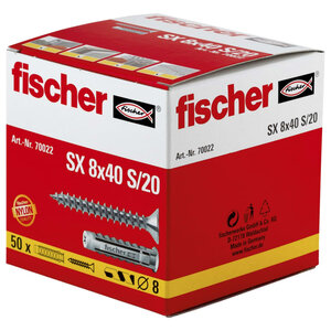Fischer ensemble de chevilles d'extension avec vis 8x40 sx 50 pcs