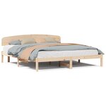 vidaXL Cadre de lit avec tête de lit 180x200 cm en bois massif de pin