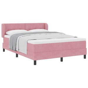 vidaXL Lit à ressorts avec tête de lit Rose 160 x 200 cm Velours