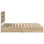vidaXL Lit de Rangement Chêne Sonoma 150 x 200 cm Bois d'ingénierie