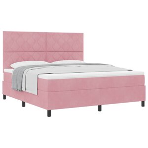 vidaXL Lit à ressorts avec matelas Rose 180 x 200 cm tissu