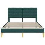 vidaXL Cadre de lit avec tête de lit Vert foncé 140 x 190 cm Tissu