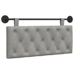 vidaXL Tête de lit suspendue Gris clair Velours