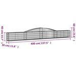 vidaXL Paniers à gabions arqués 2 Pièces 400x30x40/60 cm Fer galvanisé