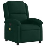vidaXL Fauteuil de massage inclinable vert foncé velours