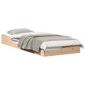vidaXL Cadre de lit Marron 90 x 220 cm Pin massif