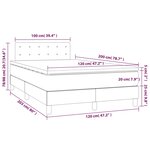 vidaXL Sommier tapissier et matelas et LED Crème 120x200 cm Similicuir