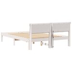 vidaXL Cadre de lit Blanc 135 x 190 cm Bois massif en pin