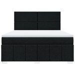 vidaXL Sommier à lattes de lit avec matelas Noir 180x200 cm Tissu