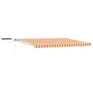 vidaXL Auvent rétractable électrique Jaune Orange et Blanc 5 × 3 5 m
