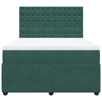 vidaXL Sommier à lattes de lit et matelas Vert foncé 140x200cm Velours
