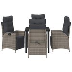 vidaXL Ensemble de salle à manger pour jardin 5 Pièces Gris Poly rotin