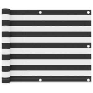 vidaXL Écran de balcon Anthracite et blanc 75x600 cm Tissu Oxford