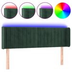 vidaXL Tête de lit à LED Vert foncé 147x16x78/88 cm Velours