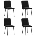 vidaXL Chaises à manger lot de 4 Noir Velours