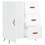 vidaXL Buffet Blanc brillant 69 5x34x90 cm Bois d'ingénierie