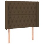 vidaXL Sommier à lattes de lit matelas LED Marron foncé 90x200cm Tissu
