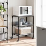 vidaXL Chariot de cuisine sonoma gris 60x41x76 cm bois d'ingénierie