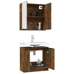 vidaXL Ensemble d'armoires de salle de bain 2 Pièces chêne fumé