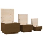 vidaXL Boîtes de rangement avec couvercles 3 Pièces Marron miel