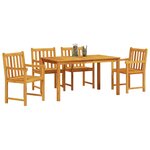 vidaXL Ensemble de salle à manger pour jardin 5 Pièces Marron