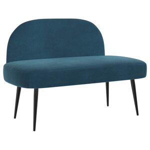 vidaXL Banc rembourré avec dossier Bleu 110 x 60 x 76 cm Velours