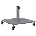 vidaXL Pied de parasol 26.75 kg Aspect Bois Gris Foncé Carré Réglable