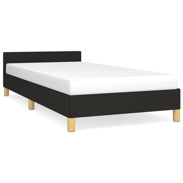 vidaXL Cadre de lit avec tête de lit Noir 90x190 cm Tissu