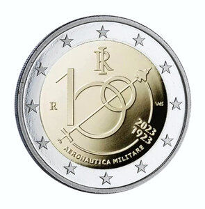 Monnaie 2 euros commémorative italie 2023 - aviation