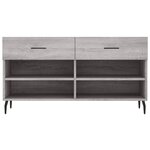 vidaXL Banc à chaussures sonoma gris 102x35x55 cm bois d'ingénierie