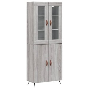 vidaXL Buffet haut Sonoma gris 69 5x34x180 cm Bois d'ingénierie