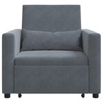 vidaXL Canapé Lit Simple Gris foncé 90 x 165 x 87 cm Velours