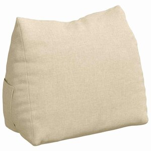 vidaXL Coussin de Dos Crème 45 x 20 x 35 cm tissu